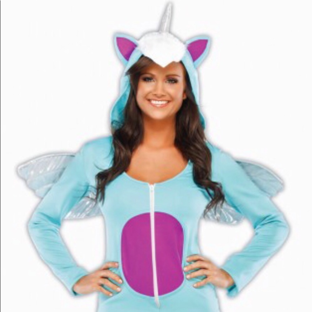 Women’s Blue Unicorn Romper Costume - M/L